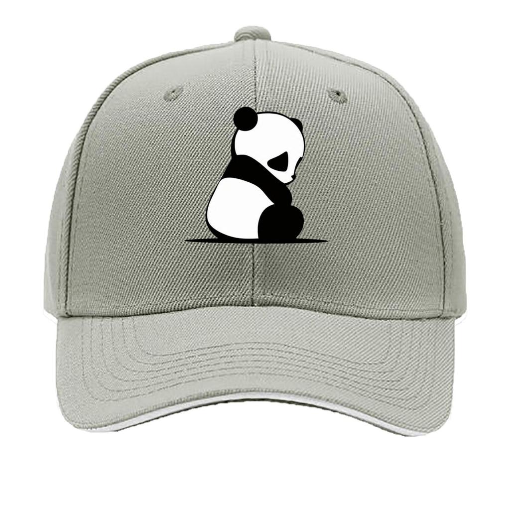 Cute Peeking Panda And Sitting Panda Illustration Sandwich Baseball Cap Sun Cap Outdoor Workouts Hat