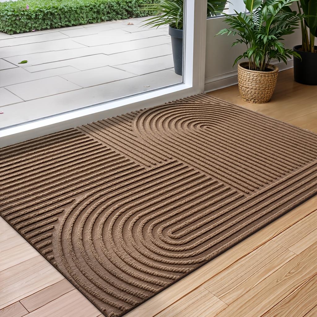 1 Stück Gestreifte Fußmatte - Rutschfeste Flache Eingangsmatte, Gestreifte Innen-/Außenmatte für Haustür, Terrasse, Handwaschbare -ähnliche Matte