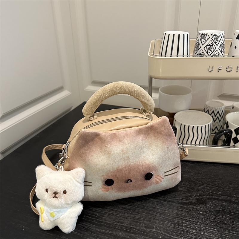 

Нишевый дизайнерский сенс поджаренный тост кошка сумка-мессенджер изысканный новый милый детский веселый для выхода на улицу на одно плечо Without pendant хаки