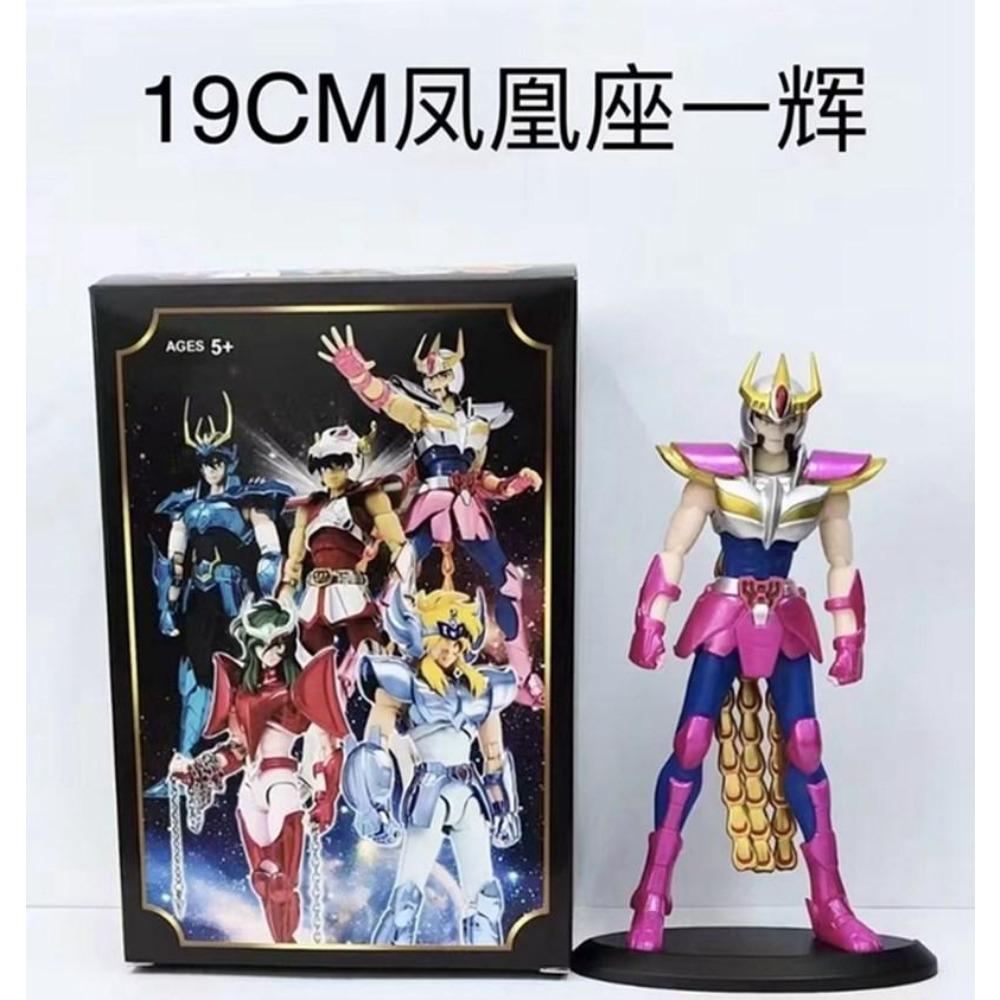 19CM Anime Figure Phoenix Ikki Hyoga Seiya Shiryu Standing Armor Model Children's Toys PVC Box Desktop Collection Decoration