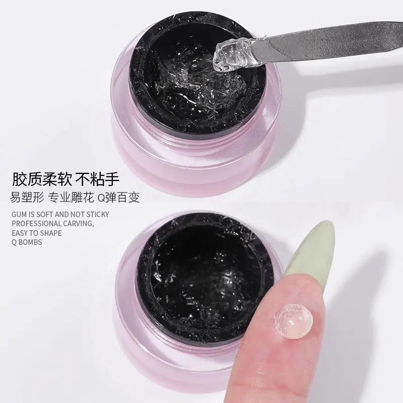 Antiaderente Mano Solido Intaglio Colla Bianca Trasparente Argilla 3D Adesivo Morbido Polvere da Strofinare Strumento Adesivo Manicure Gel UV Decorazione Rilievo
