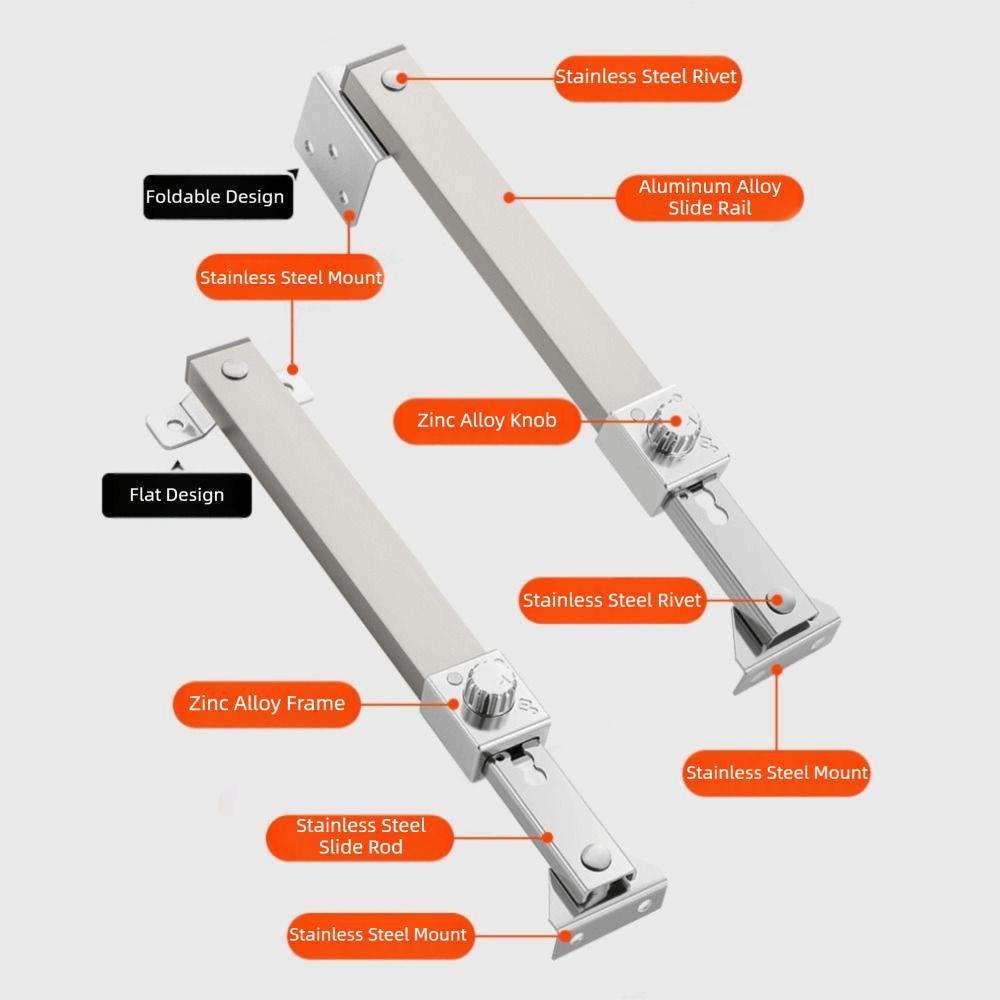 Wind Brace Stainless Steel Window Limiter Telescopic Fixed Wind Support Opening Limiter Practical Window Stopper Door And Window