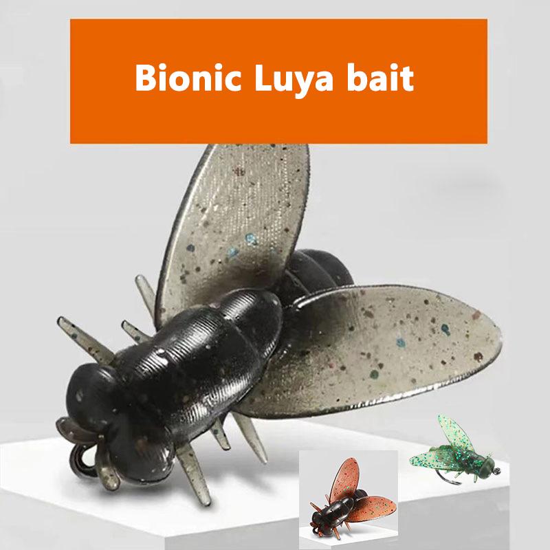 Kit 10 Mosche da Pesca a Mosca Esche in Gomma per Pesca a Mosca Esche Realistiche in Plastica Morbida Ami con Ardiglione Per Persico Trota Salmone