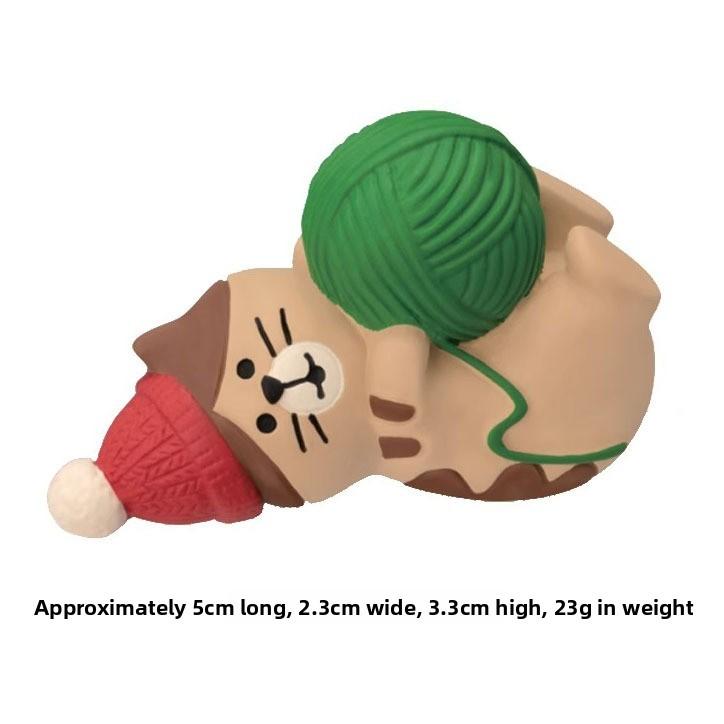 Christmas Resin Art Toys With Festive Mushroom And Cat Designs For Gift Giving