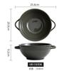 Solid Color Ceramic Double Ear Bowl Large Capacity Noodle Bowl Soup Bowl Salad Bowls Snack Bowls Restaurant Creative Tableware