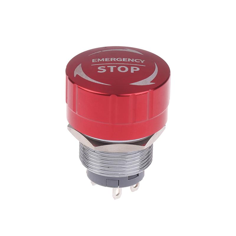 16/19/22Mm 1No1Nc Metal Emergency Stop Buttons Switch Self-Locking Ultra Short Style Waterproof Power Emergency Stop Switch