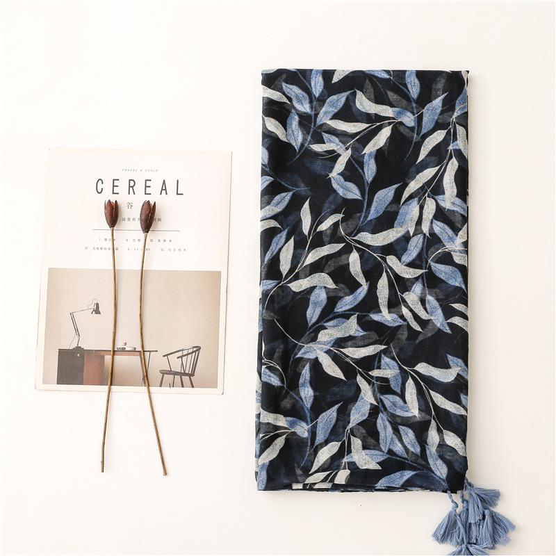 88*180cm Women Scarf Shawl Cotton Linen Feeling Tassel Pashmina Muslim Hijab Wrap Lady Viscose Scarf