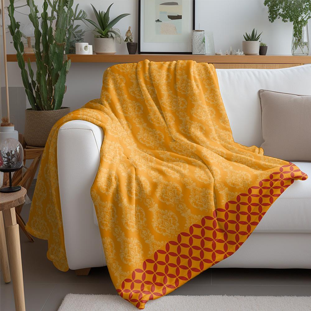 Floral Design Flannel Printed Blanket Suitable For All Seasons Suitable For Living Room Office Sofa And Travel 180X250Cm