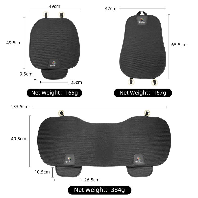 Car Breathable Ice Silk Seat Cushion Non-slip and Wear-resistant Auto Accessories For Alfa Romeo Giulietta 159 147 156 166 Mito duw753