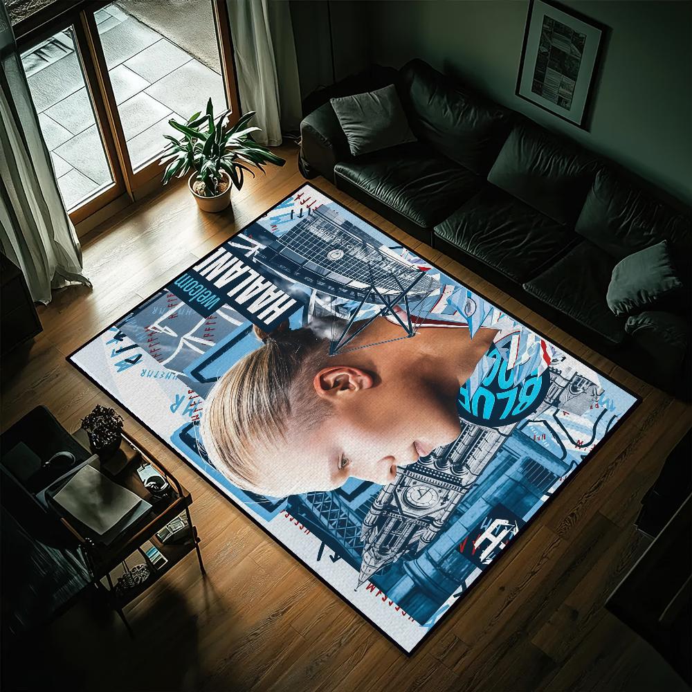 Football Erling Braut Haaland Small Carpet Bedside Kitchen Bath Living Home House Bedroom Floor Mat Doormat Rug Decoration