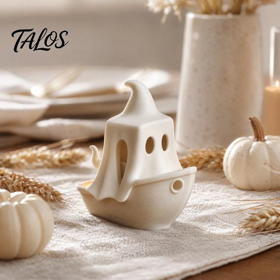 Healing Aesthetic Decor 3D Printed Ghost/Pumpkin Boat Figurine, Creative Ghost Ornament, Mini Pumpkin Halloween Decoration Desktop Decoration,