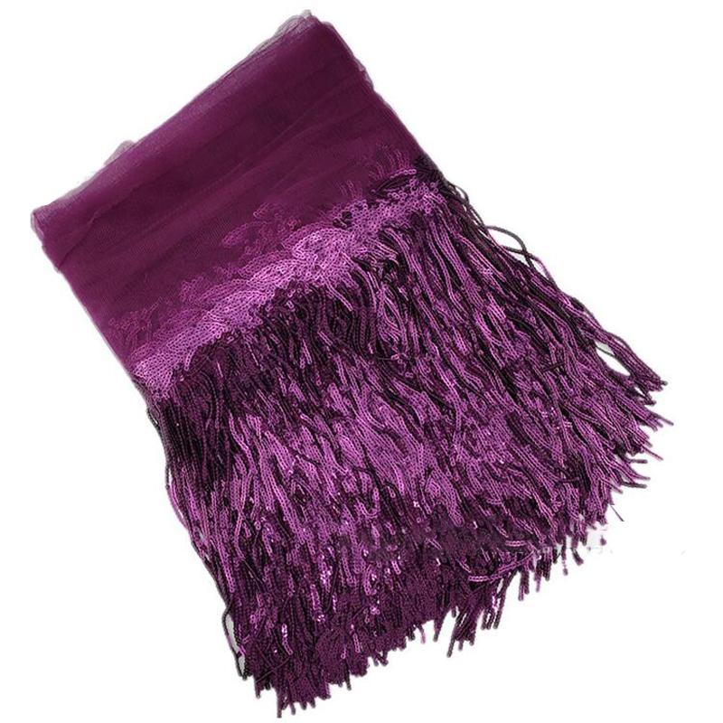 10 Yards 20cm Colorful Sequin Shiny Tassel Lace Trim Ribbon Fringe Diy Handmade Dance Performance Stage Costume Curtain Decor