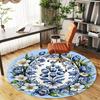 1pc Floral Patterns Egg Round Chair mat Area Rug - Non-Slip, Floor Mat for Office, Bedroom, and Indoor Decor -1002231