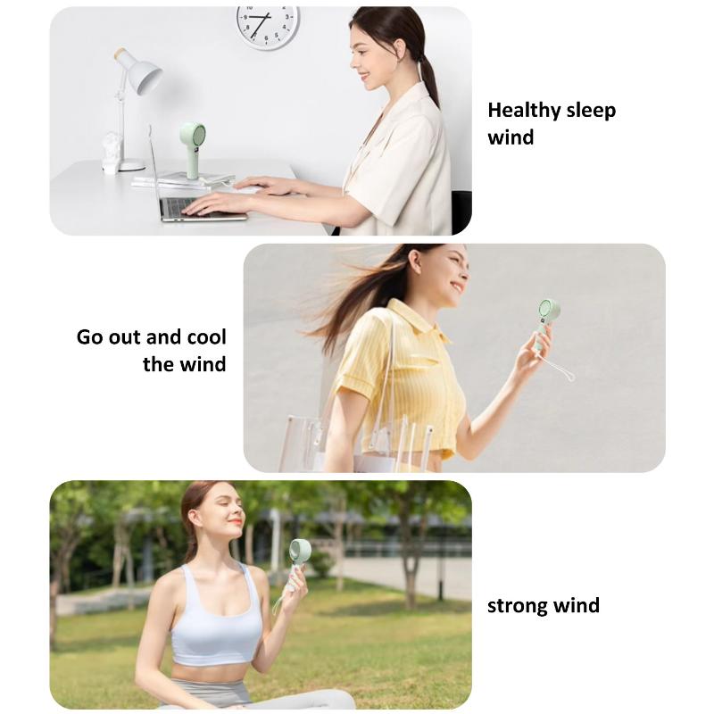 Handheld Mini Personal Fan Screen Display Turbo Fan USB Adjustable 5 Speeds LED Display Fan Office Outdoor Camping Fans Hot Sale
