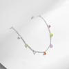 Rainbow Colorful Zircon Bracelet 925 Sterling Silver Fashion Delicate Link Chain Bracelet For Women Girls Fine Jewelry