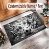 Soccer Theme Soft Crystal Velvet Rug Custom Name & Text Print Non Slip Floor Rug for Bedroom Living Room