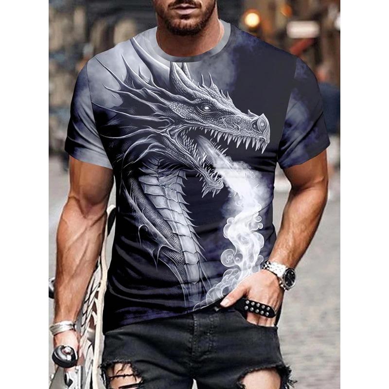 3D Draktryck Mode Herr T-shirt Daglig Casual Herr Kortärmad Sommar Utomhus Street Herrtopp Fitness Sport Herr T-shirt
