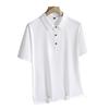 Summer Ice Silk Traceless Polo Shirt Men'S Lapel High-End Business Casual Polo Top Solid Color Tooling Shirt