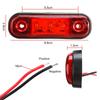 1/6pcs 12V 24V 3 LED Car External Side Marker Warning Light Oval Clearance Signal Brake Trailer Truck Lamp Truck Lorry Bus