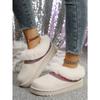 2025 Plus Size Winter New Arrival Comfortable Chunky Sole Padded Toe Ethnic Style Slip-On Snow Boots Cotton Boots for Women