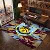 Burnley Football Print Crystal Velvet Rug, Comfortable Water Absorbent Non Slip Indoor Floor Carpet