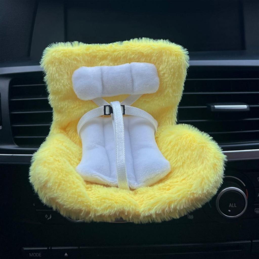 For Labubu Plush Doll Safety Seat Kawaii Doll Plush/Plastic Seat Safety Belt Car Air Vent Auto Interior Decoration Accessories