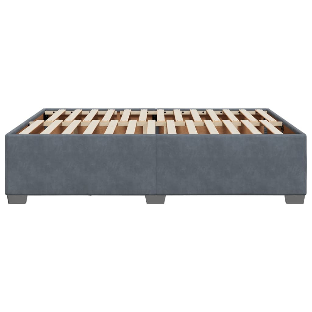 Bed Frame without Mattress Dark Grey 140 x 190 cm Velvet