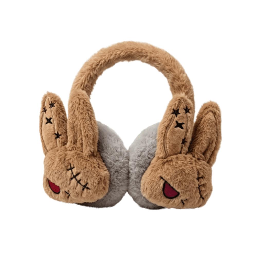Plush Bunny Winter Ear Warmers Soft Fluffy Fuzzy Ear Protection Cozy Wounded Rabbit Earmuffs Gift