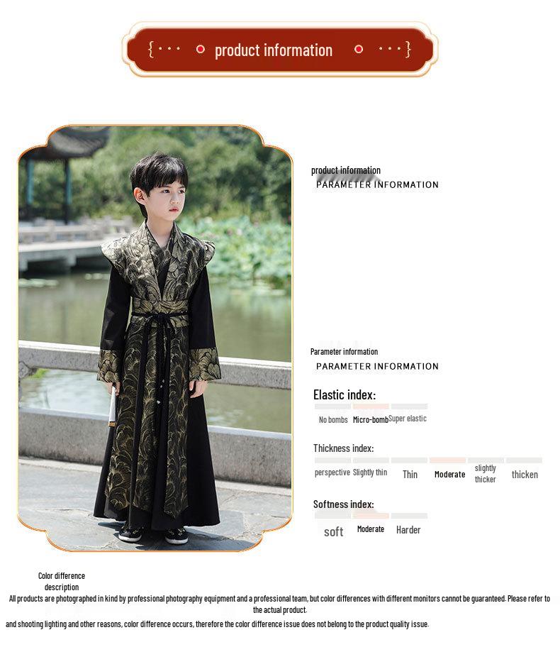 Spring 2026 Hanfu Boys' Ancient Costume - National Style Wuxia Tang Suit for Kids