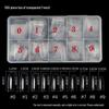 Nail Art Tips Set - 500 Pieces Natural & Transparent Full/Half Cover, French White