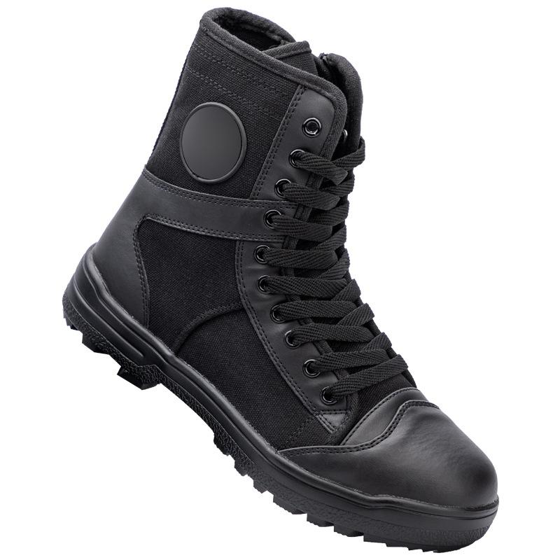 High-top Secret Service Shoes Security Training Boots Outdoor Breathable Combat Canvas Mesh Tactical Anti-skid Lightweight