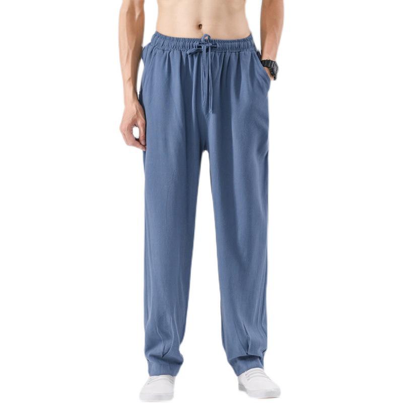 Men's Plus Size Cotton Linen Casual Pants - Chinese Style (2021 Autumn/Winter)