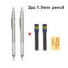 Xiaomi Full Metal Mechanical Pencil Set 0.5 0.7 0.9 1.3 2.0mm Press Propelling Pencils with HB Lead Refills for Drawing Stationery