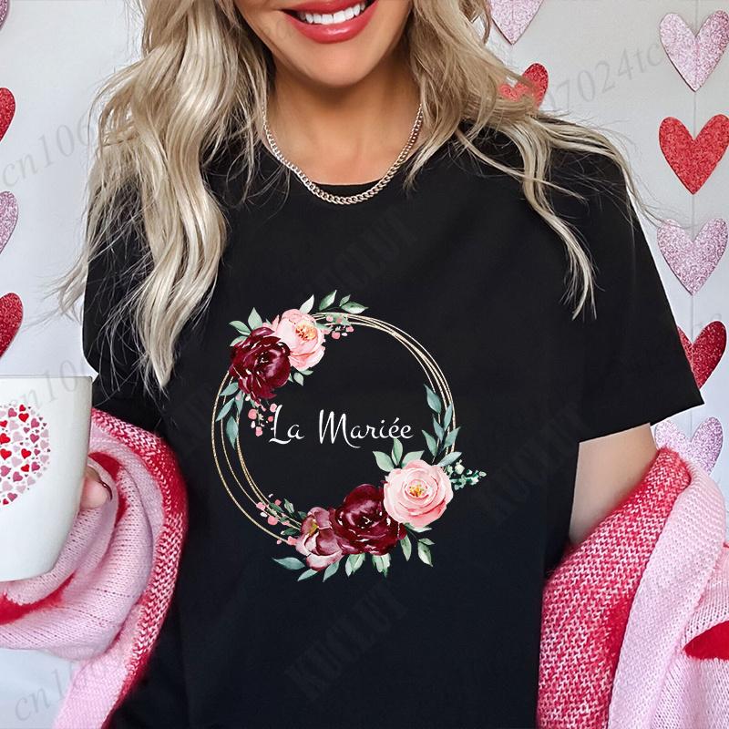 Květinová koruna T-shirt Team Future Bride Rozlučka se svobodou Svatba Nevěsta Dívky Rozlučka se svobodou Topy