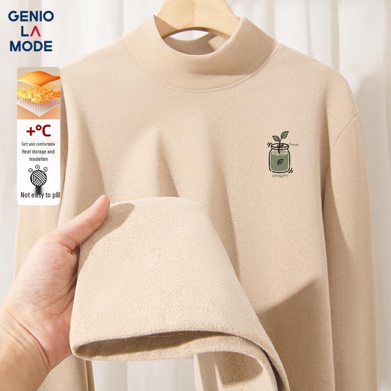 GENIOLAMODE Men s Double-Sided Fleece Mock Neck Thermal T-Shirt 2XL