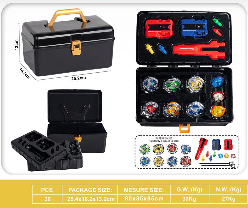 

Игрушка Взрывной Гироскоп Взрывной Гироскоп Набор для Атаки с Ящиком для Инструментов Двусторонний Запускатель Боевая Арена Дети