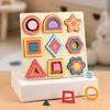 Wooden Geometry Puzzle Board Game Preschool Color Learning Geometric Shape Matching Puzzle Toddlers Boys Girls Educational Puzzle Toy
