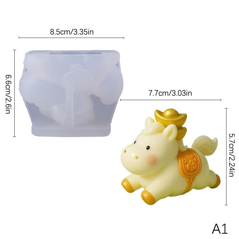 Silicone Horse Mousse Mold Horse Year Chinese Zodiac Ice Cube Milk Jelly Cake Dessert Baking Mold Food-Grade Heat-Resistant