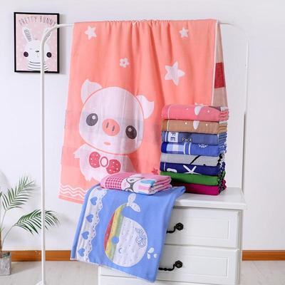 Cartoon Cotton Jacquard Bath Towel - Three-Layer Gauze for Babies, Kids, and Adults