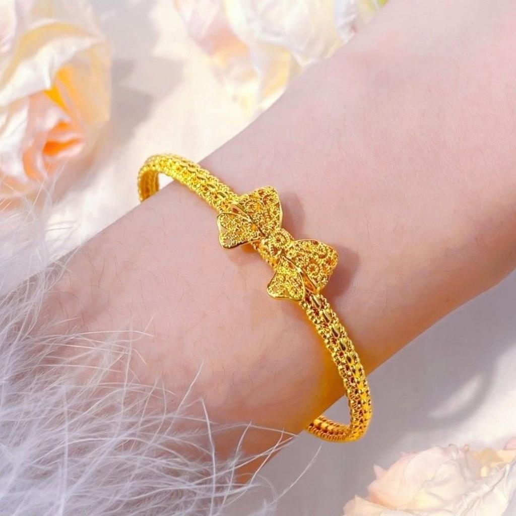 Hollow Bow Open Bracelet Women's Light Luxurious and High-end Bracelet Accessories