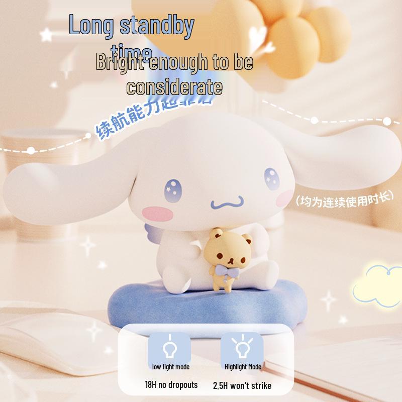 Sanrio Büyük Kulaklı Köpek Gece Lambası: Şarj Edilebilir Yatak Başucu Uyku Yardımcı Lamba ve Dokunmatik Işıklı Süs