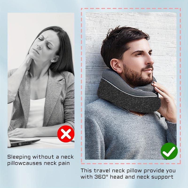 Ergonomic Portable Travel Pillow Neck Support Cervical Pillow for Airplane Car Office - Comfortable Headrest for Long Trips