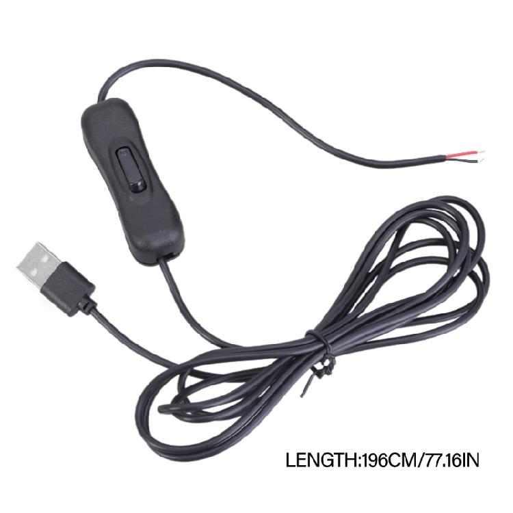 USB To 2Pin Bare Wire Open End Cable 5V USB Male 2Pin Pigtail Power Wire Replacement DIY Cable for LED Light Fan