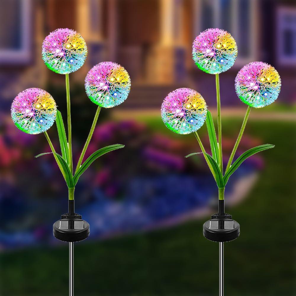 Solar Dandelion Flower Garden Lights Outdoor Waterproof Decoration Solar Fower Light for Garden Lawn Yard Art Wedding Decoration