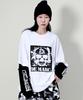 Deumakeu Skull Street Graphic Double Sleeve T-Shirt White