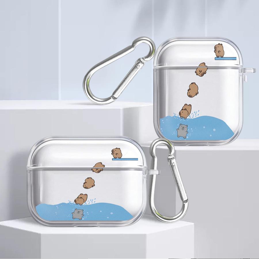 Case For Airpods Pro2 Pro3 2 4 1 3 Pro Clear Earphone Cases Cover Cartoon Guinea Pig