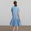 Chuyu Women's Faux Denim Spliced Mid-Length Shirt Dress