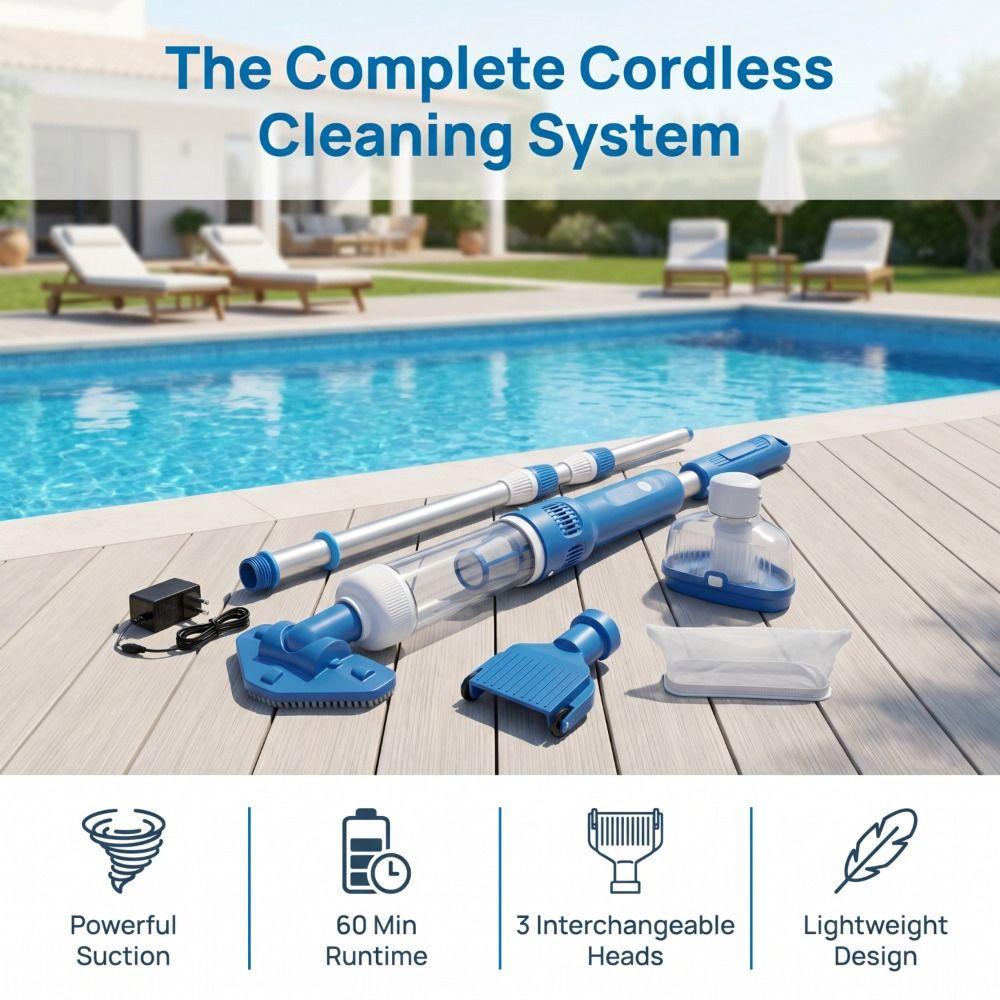 Modular Cordless Handheld Sewage Suction Device Cordless Modular Swimming Pool Device Fish Tank