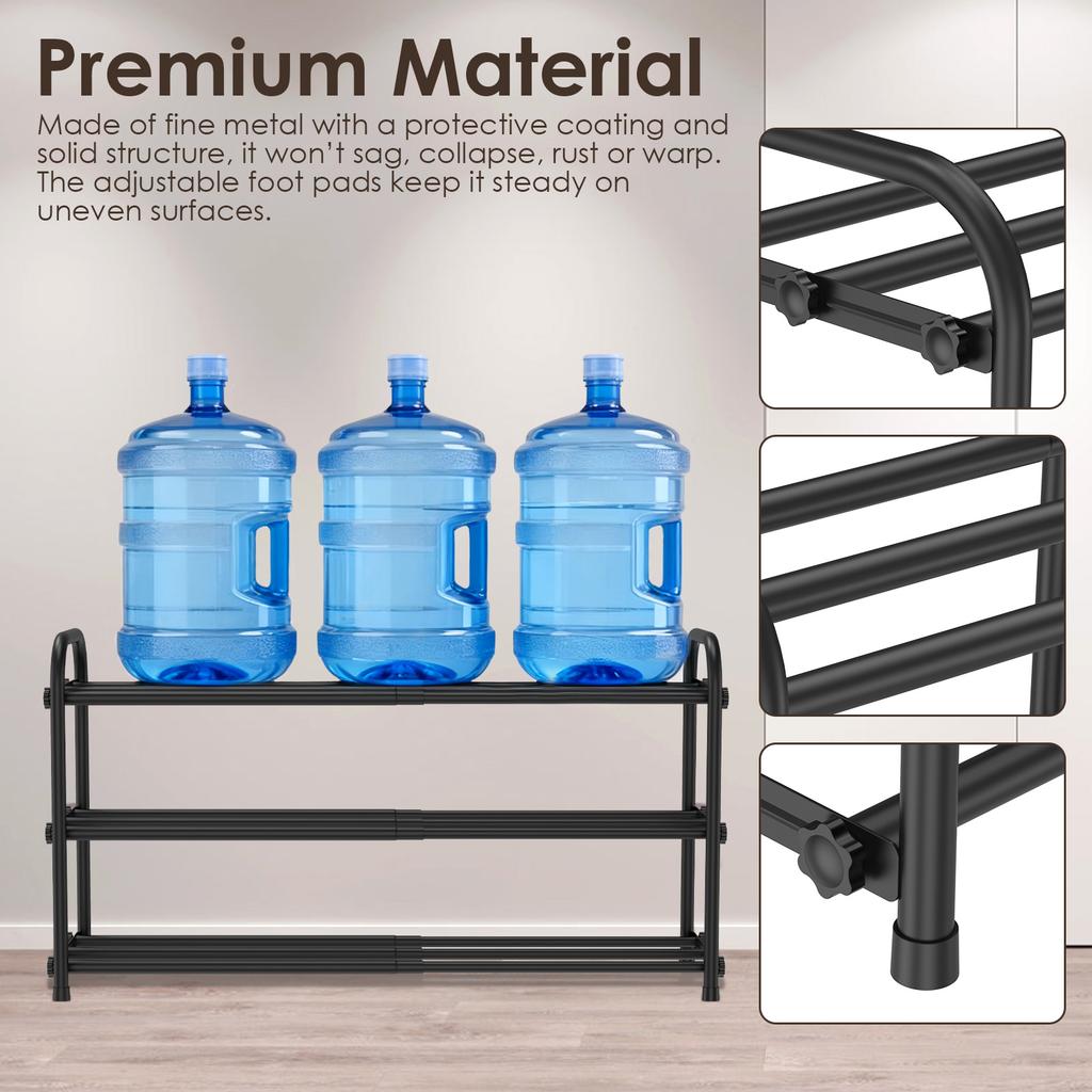 3 Ebenen Ausziehbarer Metallschuhständer Haushalt Mehrstöckiges Teleskopisches Schuhregal für Eingangsbereich Flur Tür Platzsparend