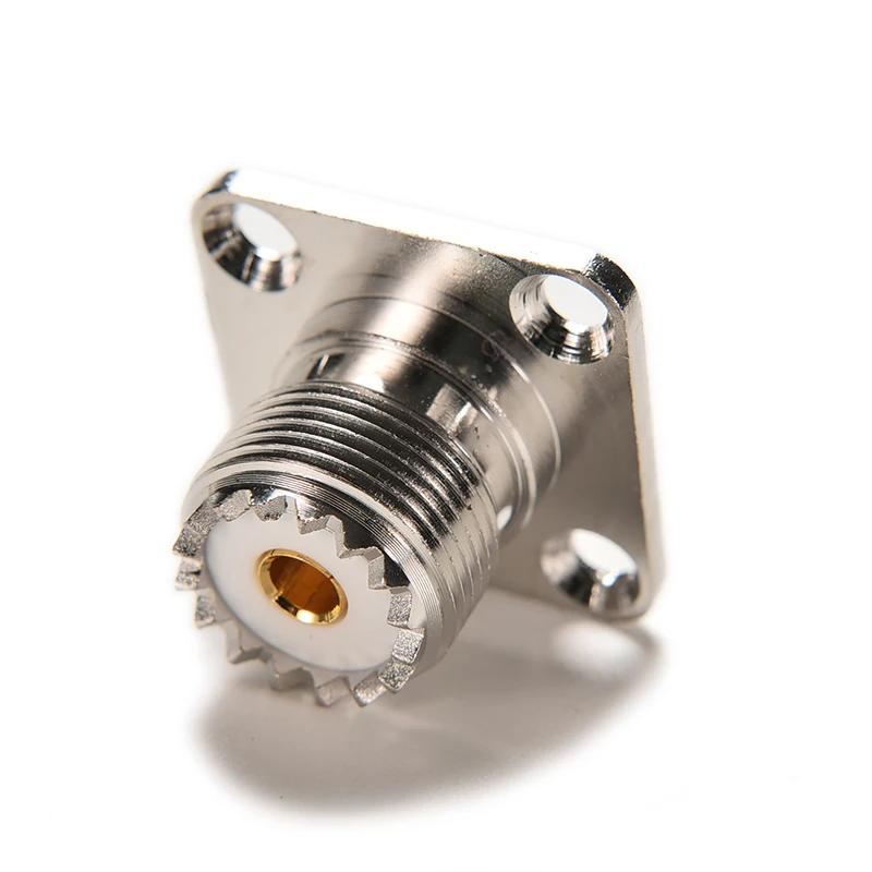 1X Connector SO239 UHF Female Jack 4-hole 25mm Flange Solder Panel Mount